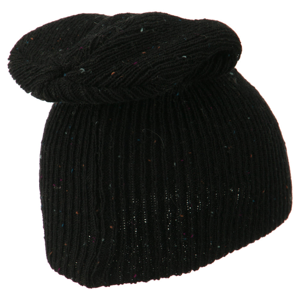 Wool Color Speckled Long Beanie
