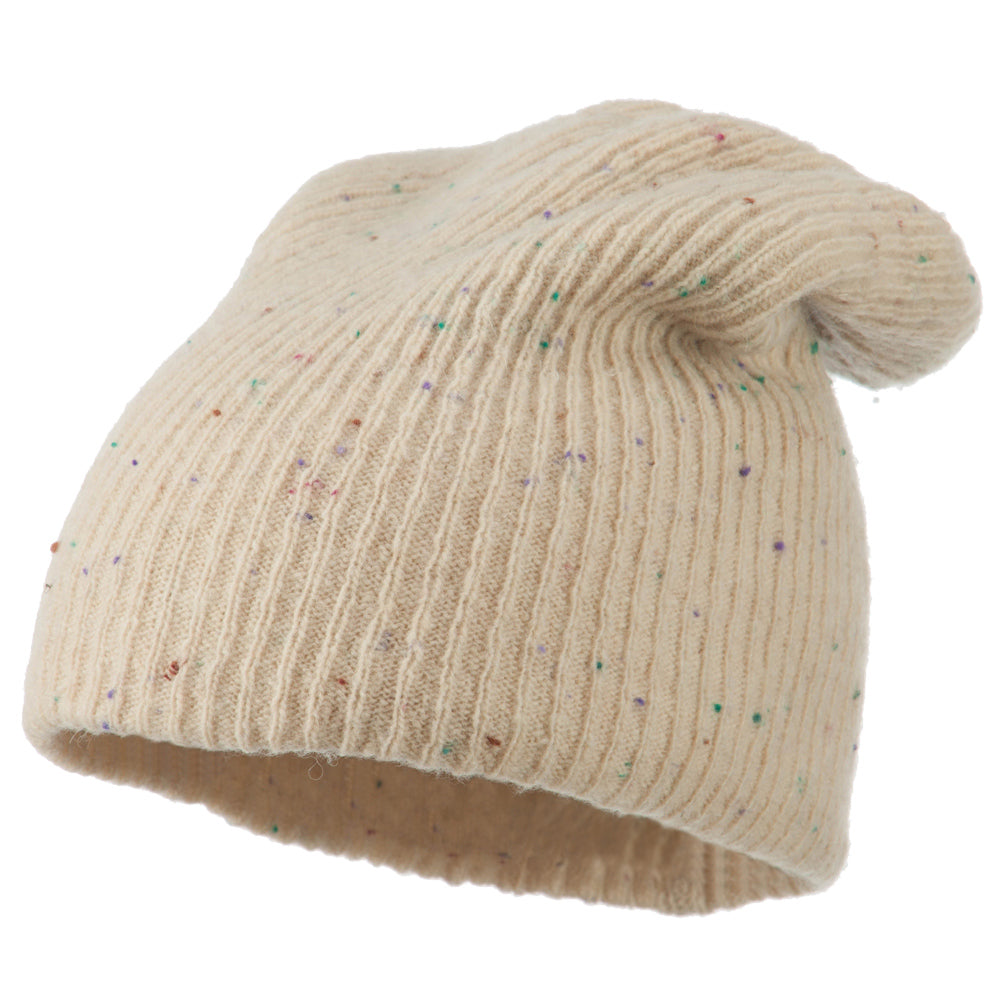 Wool Color Speckled Long Beanie