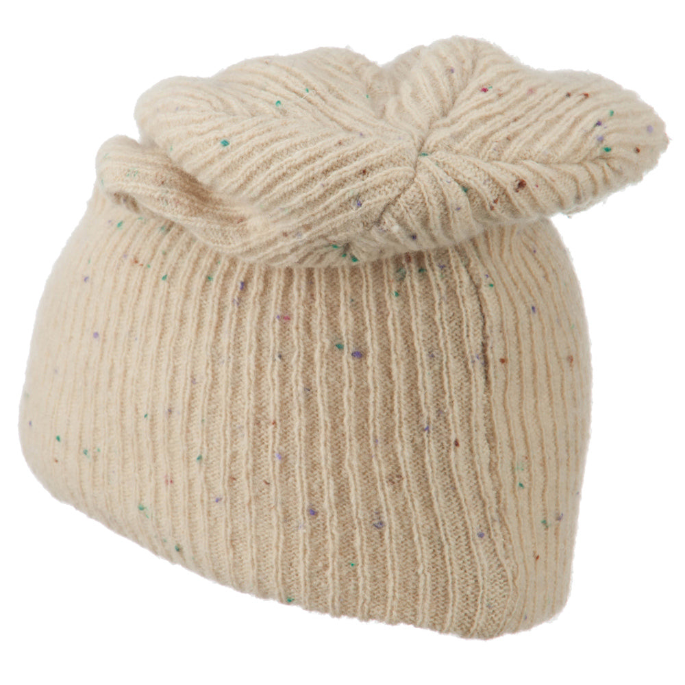 Wool Color Speckled Long Beanie