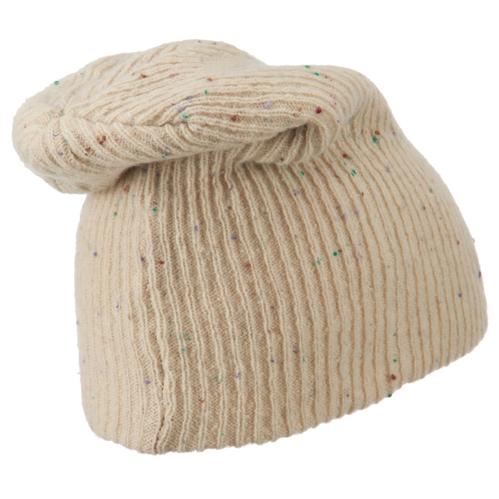 Wool Color Speckled Long Beanie