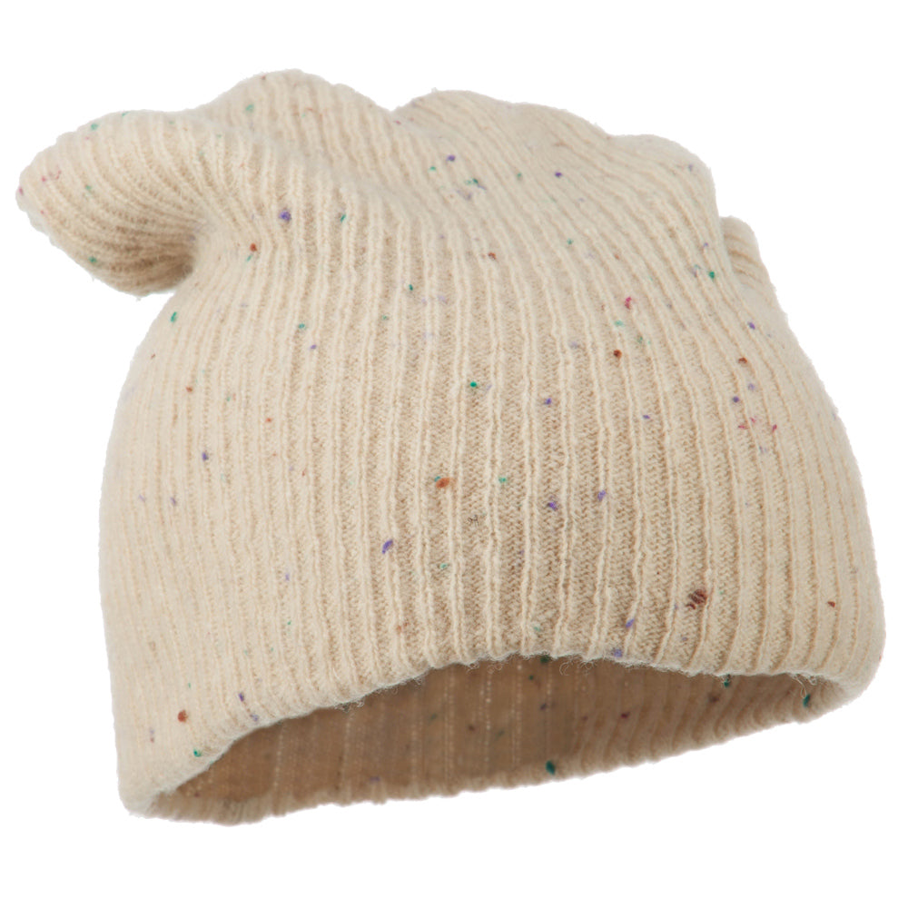 Wool Color Speckled Long Beanie