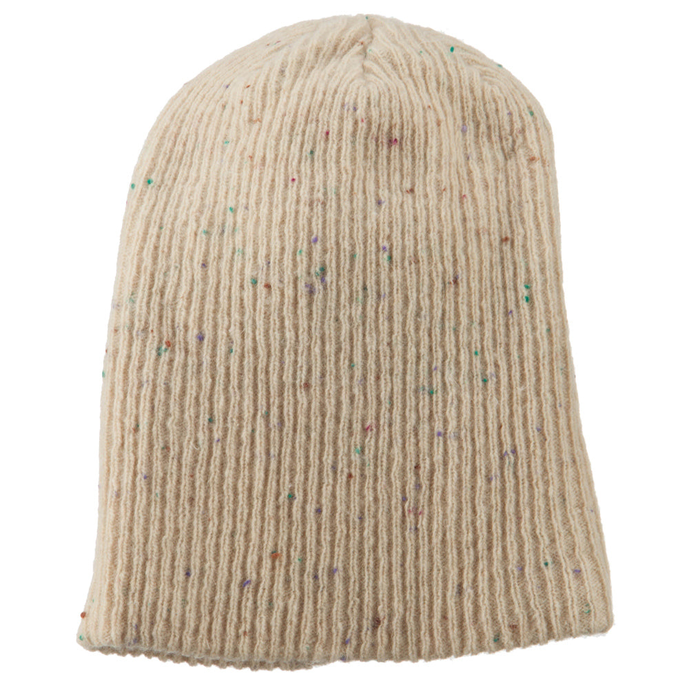 Wool Color Speckled Long Beanie