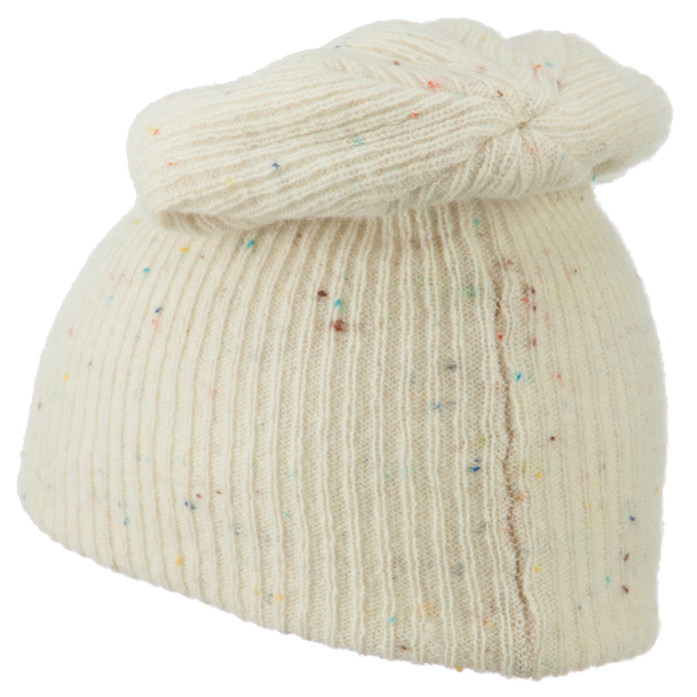 Wool Color Speckled Long Beanie