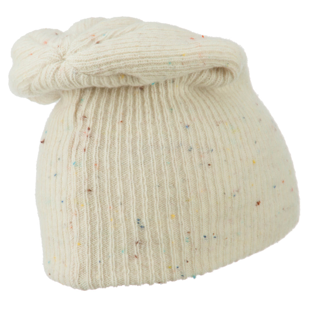 Wool Color Speckled Long Beanie