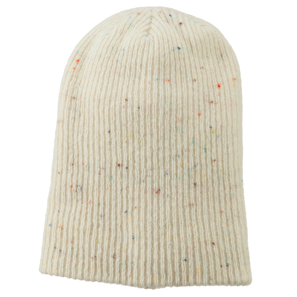Wool Color Speckled Long Beanie