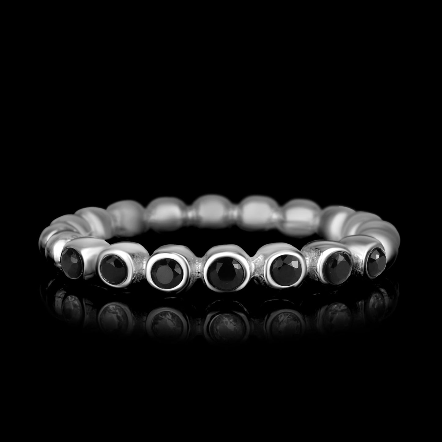 Women's Beaded Stone Stacking Ring