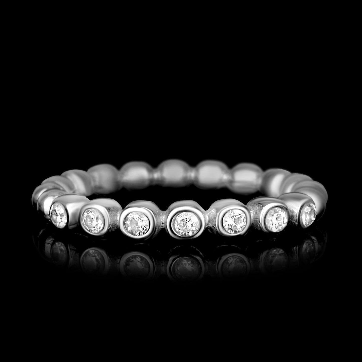 Women's Beaded Stone Stacking Ring