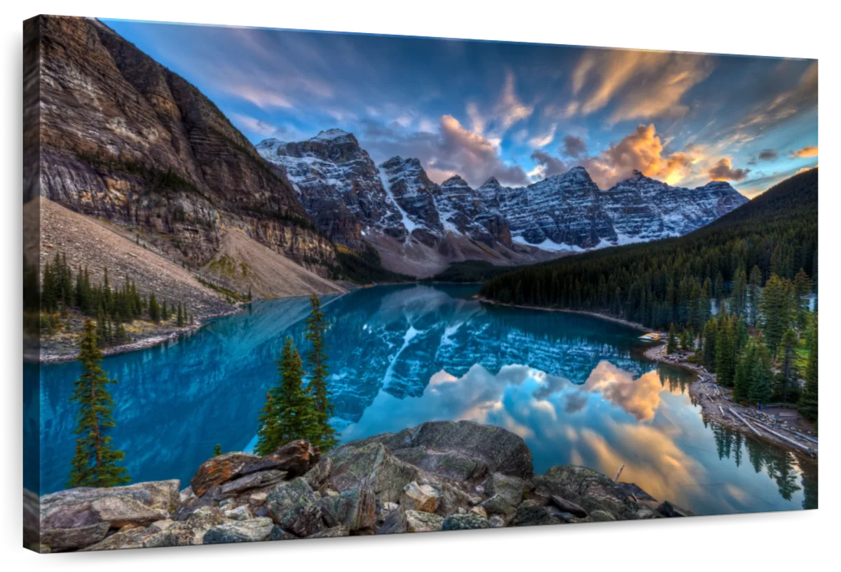 Moraine Lake Sunset Wall Art