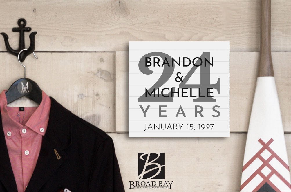 Custom Anniversary Gift by Year Personalized Name & Year for Husband Wife Couple