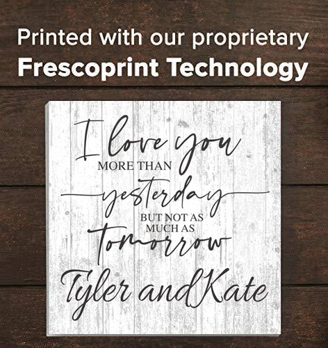 Custom Anniversary Gift Sign I Love You More Than Yesterday But Not As Much As Tomorrow