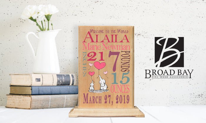 Custom Baby Announcement Gift Plaque Sign Personalized