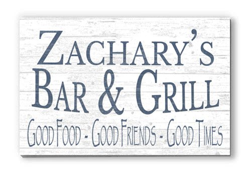 Custom Bar and Grill Sign Personalized Man Cave or Barbecue Decoration