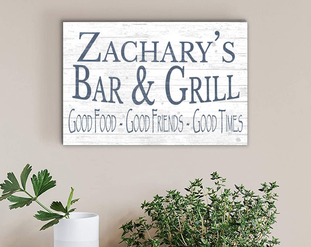 Custom Bar and Grill Sign Personalized Man Cave or Barbecue Decoration
