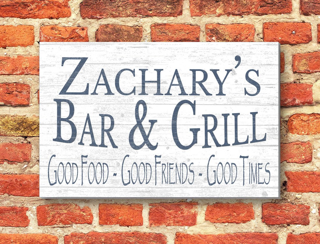 Custom Bar and Grill Sign Personalized Man Cave or Barbecue Decoration