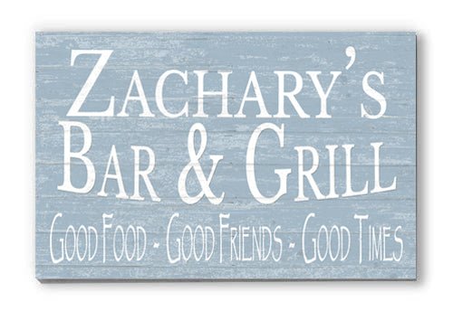 Custom Bar and Grill Sign Personalized Man Cave or Barbecue Decoration