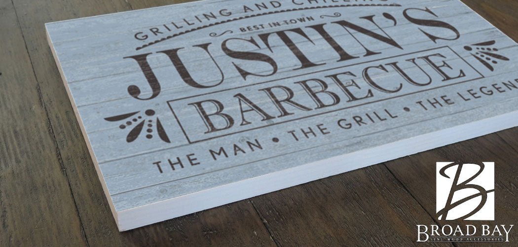 Custom Barbecue Sign - Solid Wood
