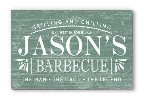 Custom Barbecue Sign - Solid Wood