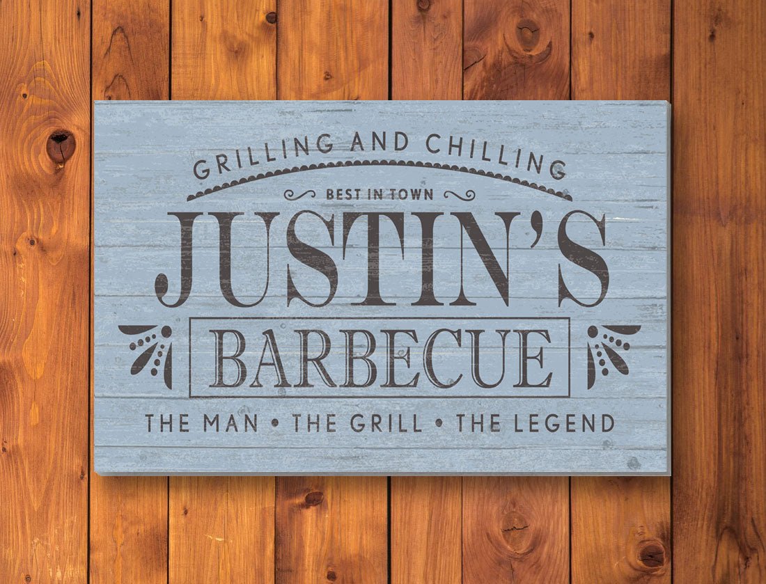 Custom Barbecue Sign - Solid Wood