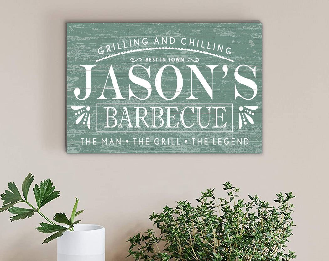 Custom Barbecue Sign - Solid Wood