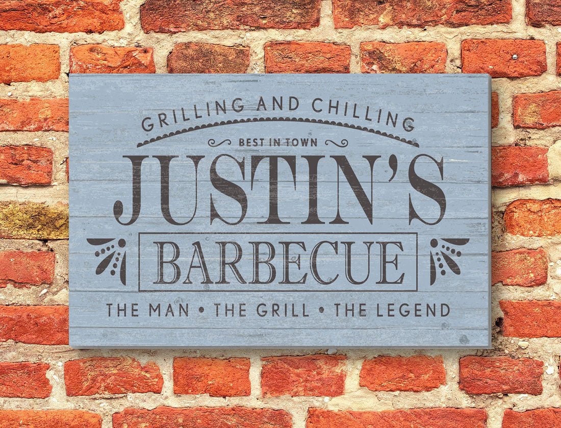 Custom Barbecue Sign - Solid Wood