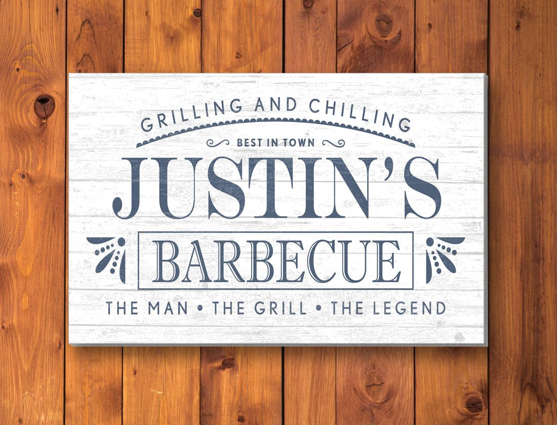 Custom Barbecue Sign - Solid Wood