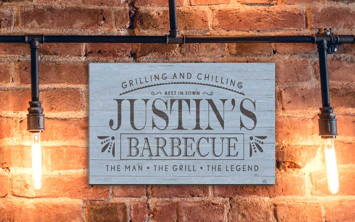 Custom Barbecue Sign - Solid Wood