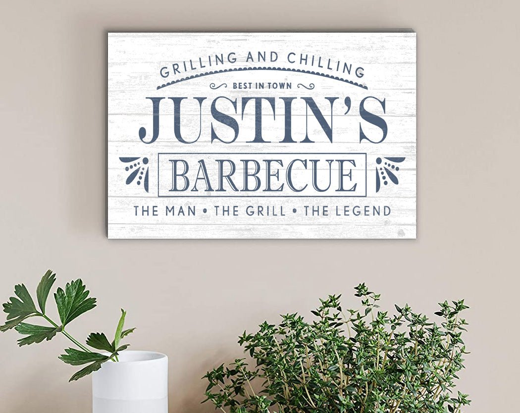 Custom Barbecue Sign - Solid Wood