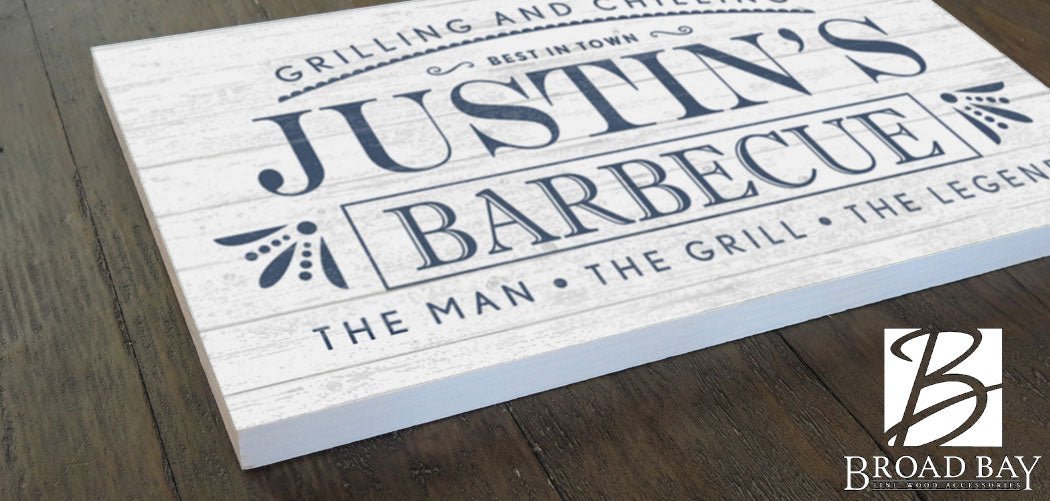 Custom Barbecue Sign - Solid Wood