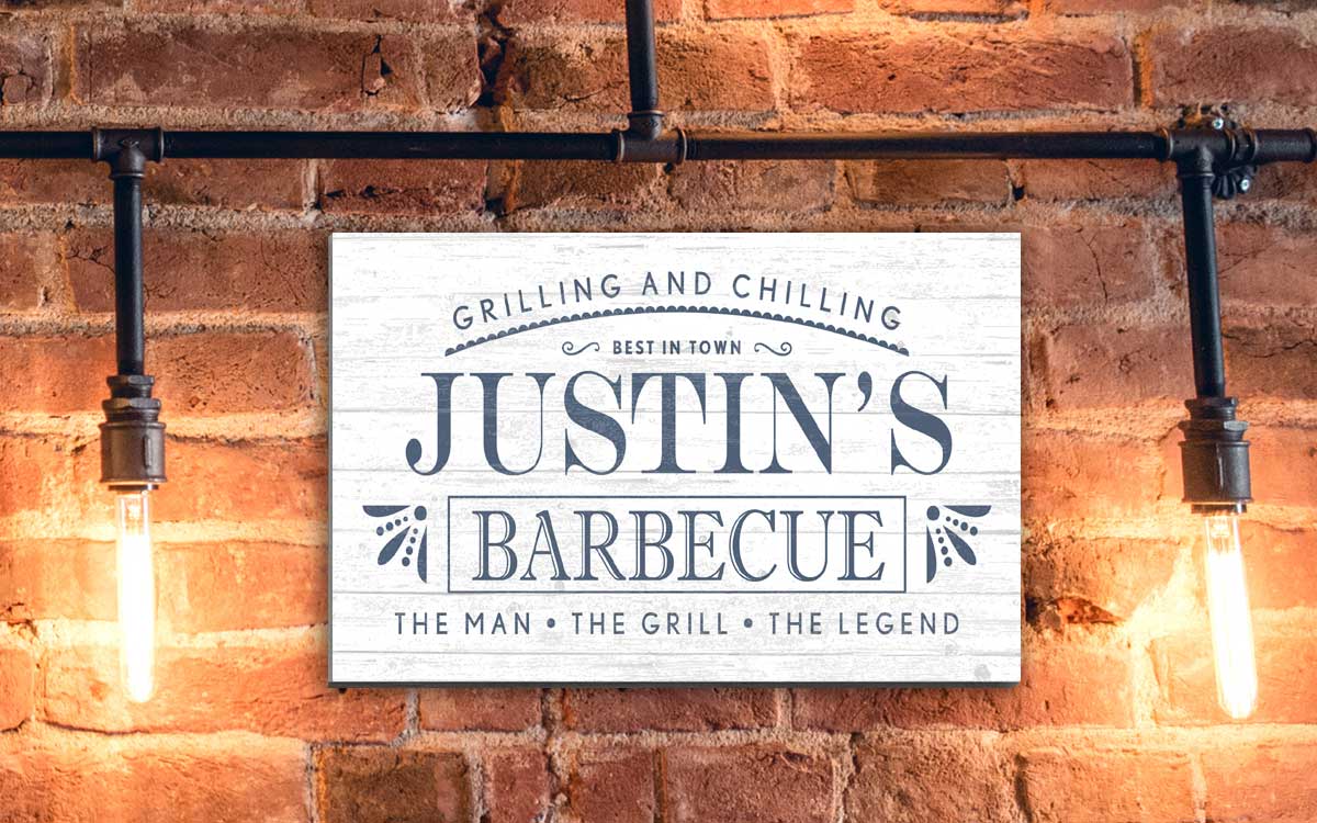 Custom Barbecue Sign - Solid Wood