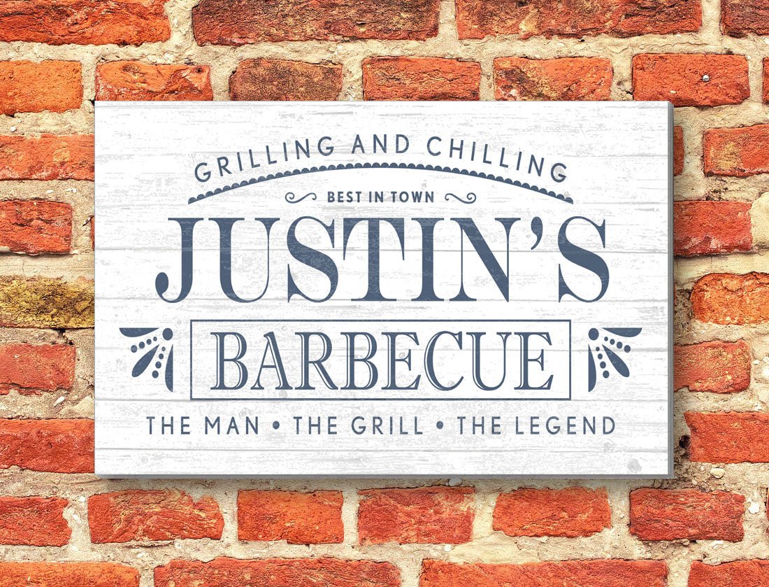 Custom Barbecue Sign - Solid Wood
