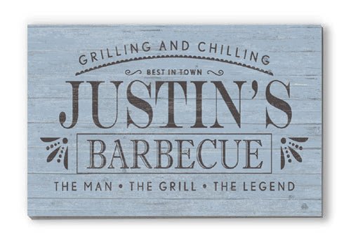 Custom Barbecue Sign - Solid Wood
