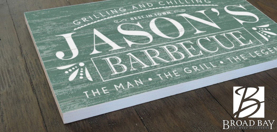 Custom Barbecue Sign - Solid Wood