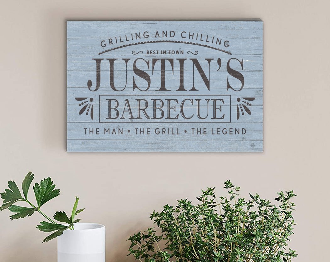 Custom Barbecue Sign - Solid Wood
