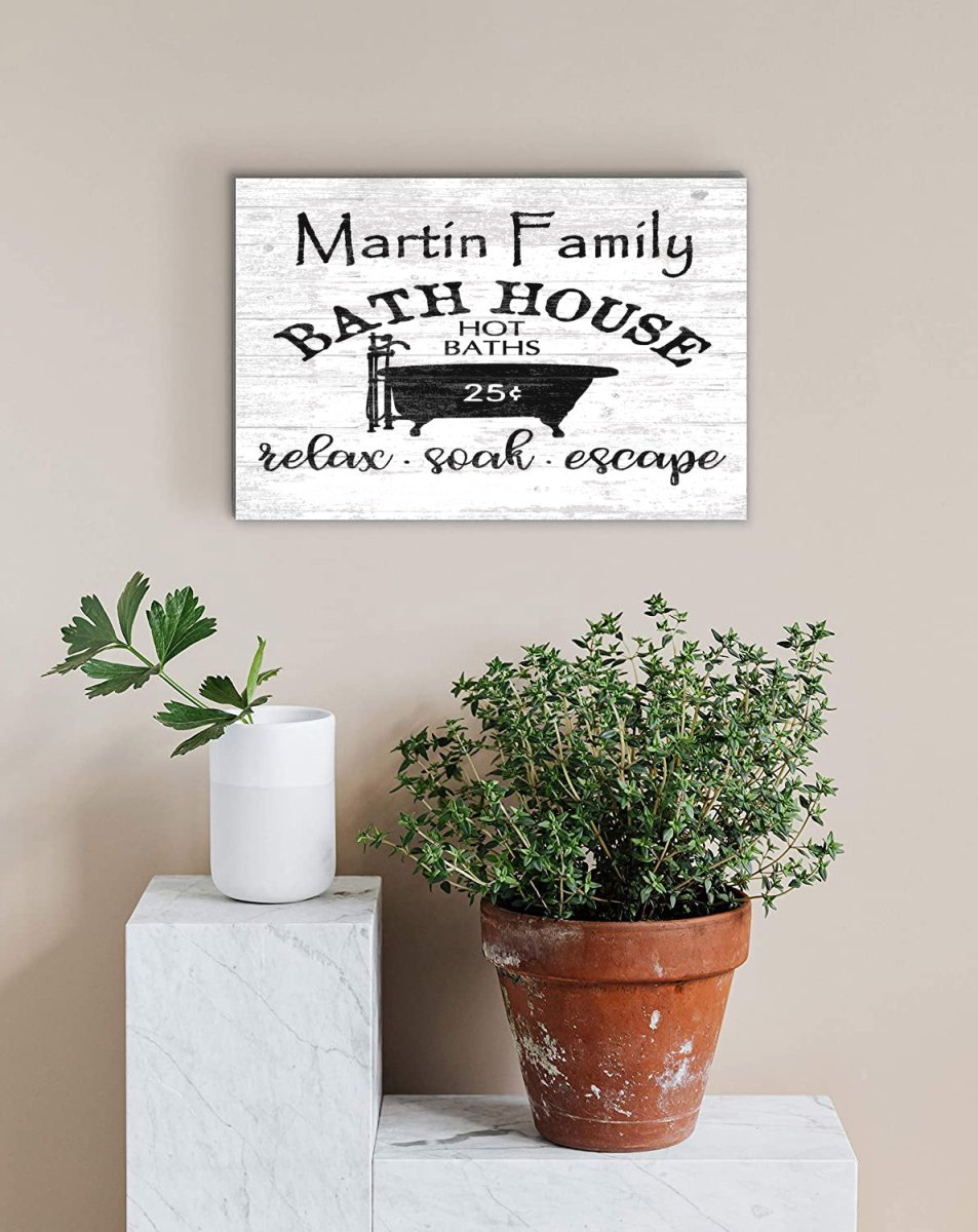 Custom Bathroom Sign Vintage Family Bath House Design