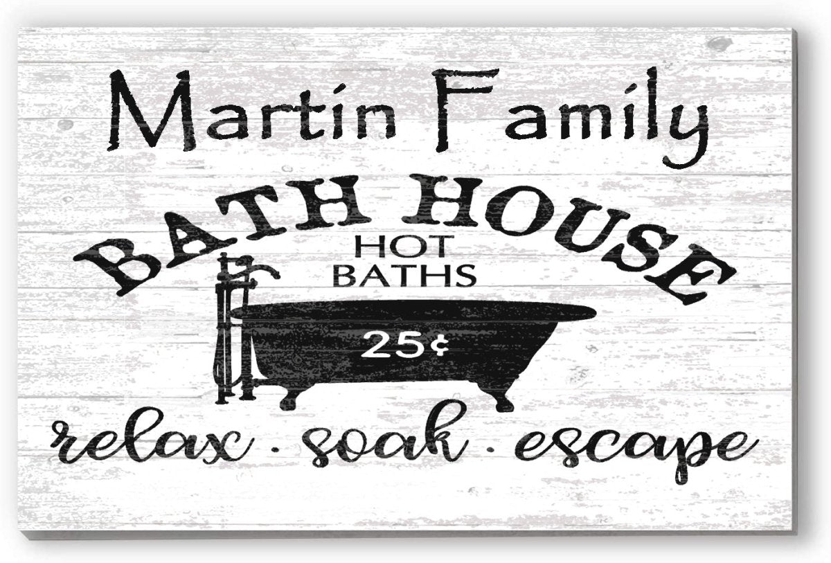 Custom Bathroom Sign Vintage Family Bath House Design