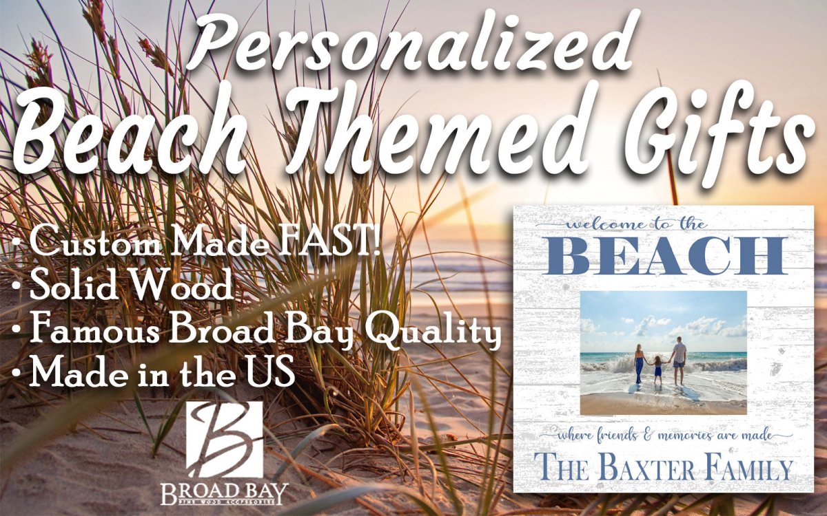 Custom Beach House Photo Frame with Picture Printed On Wood