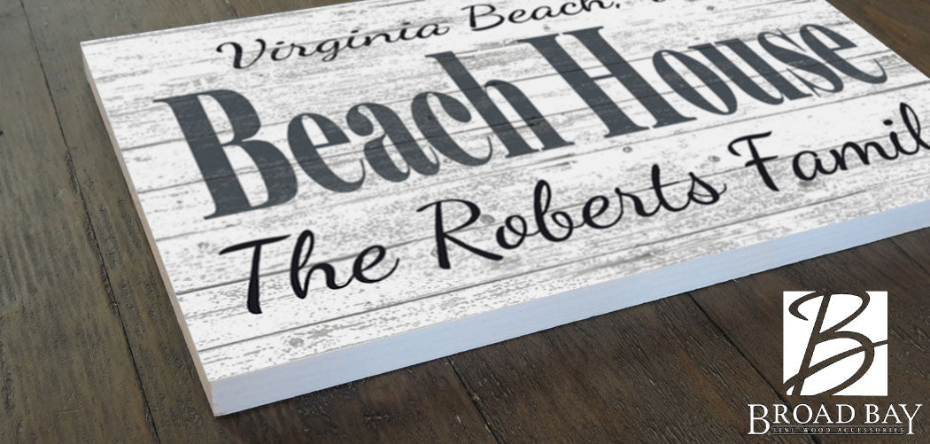 Custom Beach House Sign Personalized Coastal Décor