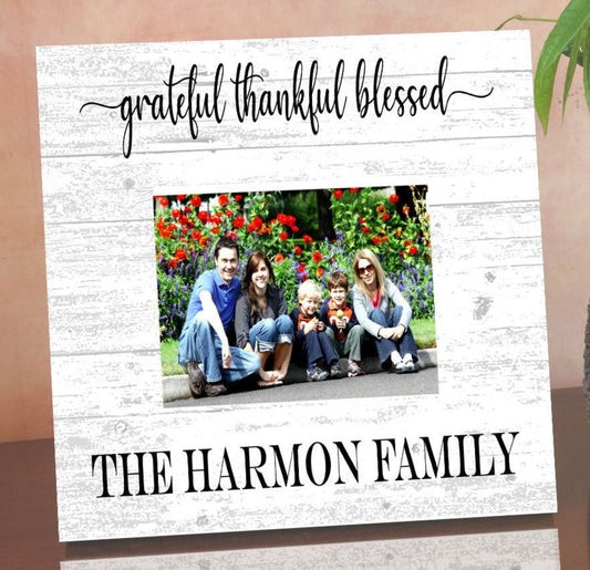 Custom Blessed Family Photo Frame with Printed Picture
