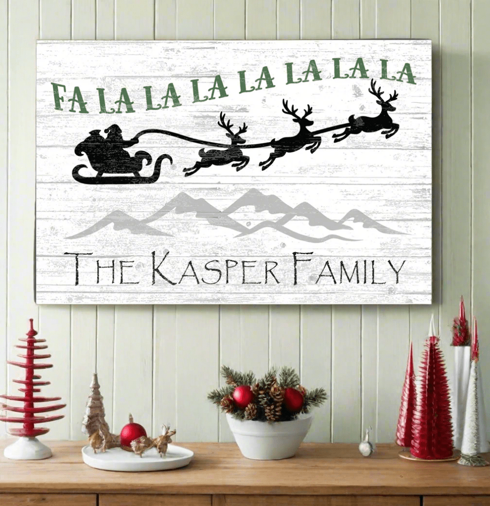 Custom Christmas Sign Fa La La La La Holiday Decoration