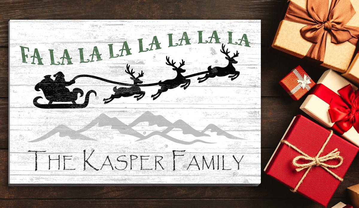 Custom Christmas Sign Fa La La La La Holiday Decoration