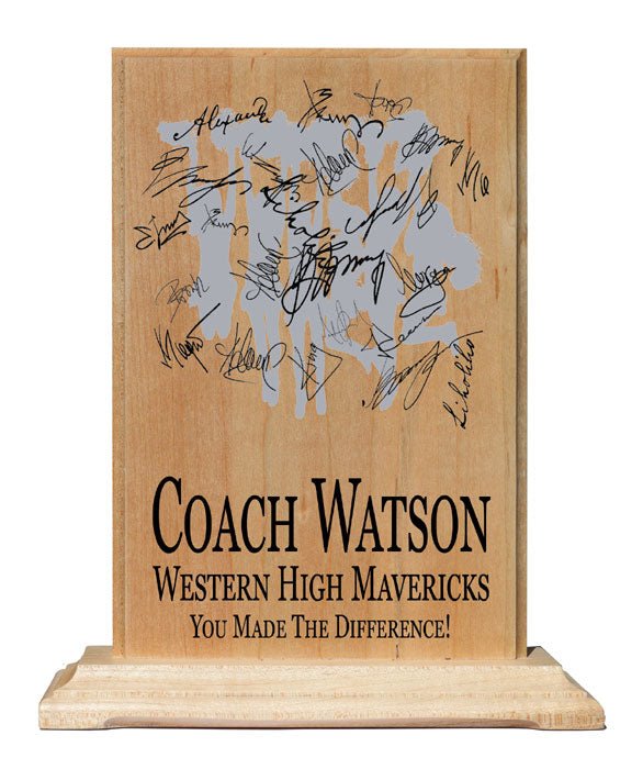 Custom Coach Gift Plaque Signable Basketball Football Soccer Softball Volleyball And More