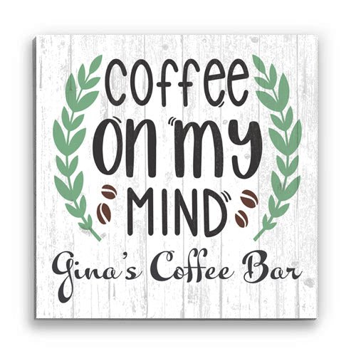 Custom Coffee Bar Sign Decoration Solid Wood Farmhouse Style Kitchen Décor