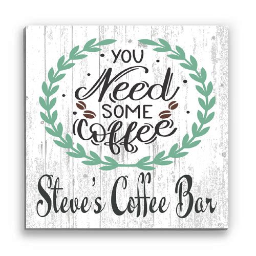 Custom Coffee Bar Sign For Kitchen or Office Personalized