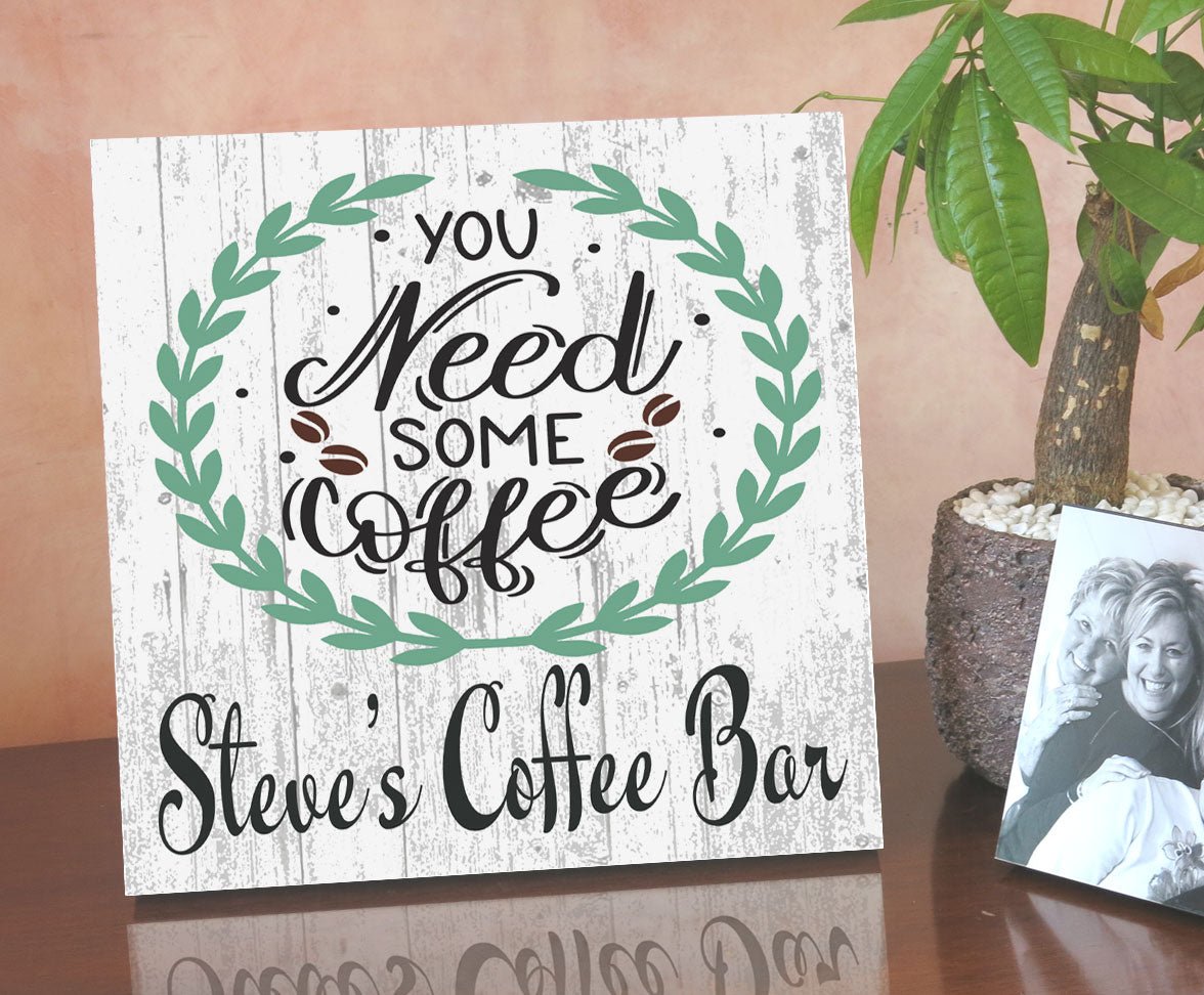 Custom Coffee Bar Sign For Kitchen or Office Personalized