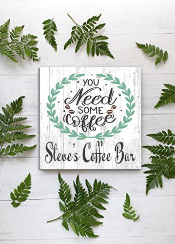 Custom Coffee Bar Sign For Kitchen or Office Personalized