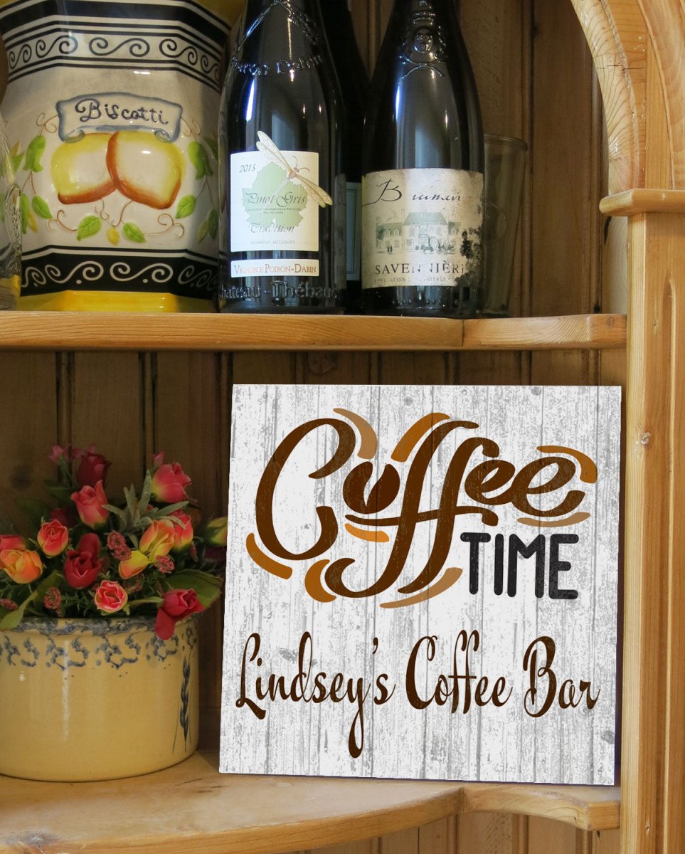 Custom Coffee Time Sign For Coffee Bar or Kitchen