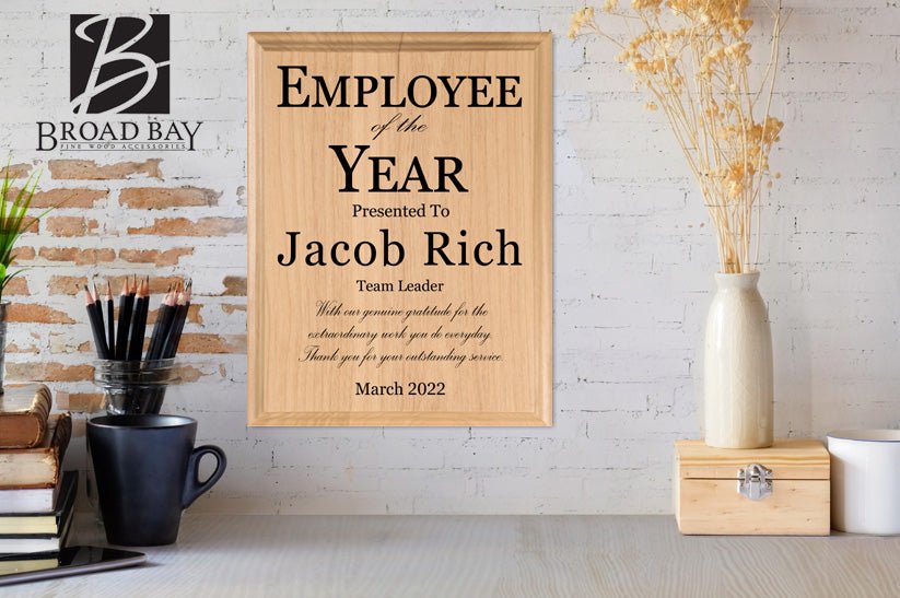 Employee of the Year Plaque – Personalized Recognition Award for Outstanding Team Members