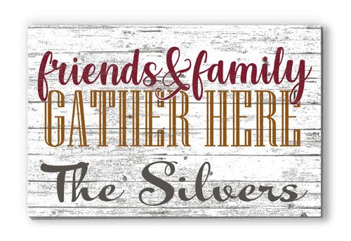 Custom Family and Friends Gather Here Sign with Family Name