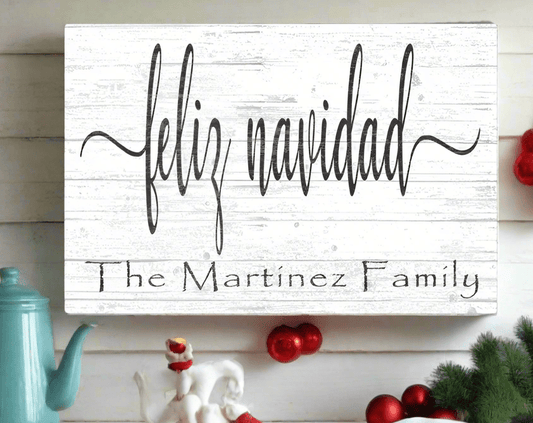 Custom Feliz Navidad Sign Christmas Wooden Decoration