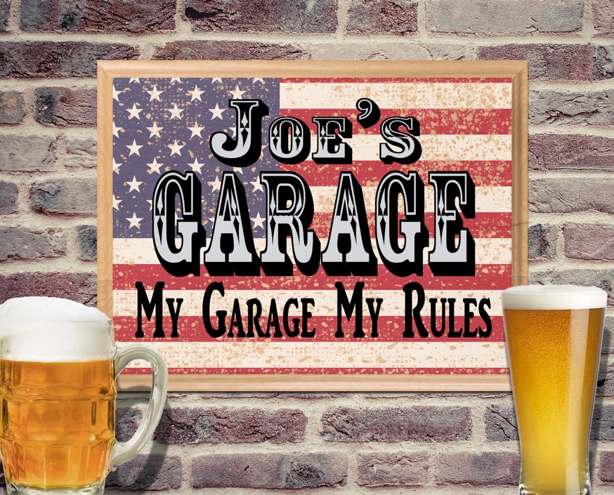 Custom Garage Sign PERSONALIZED Man Cave Decoration For Him Husband Father Dad